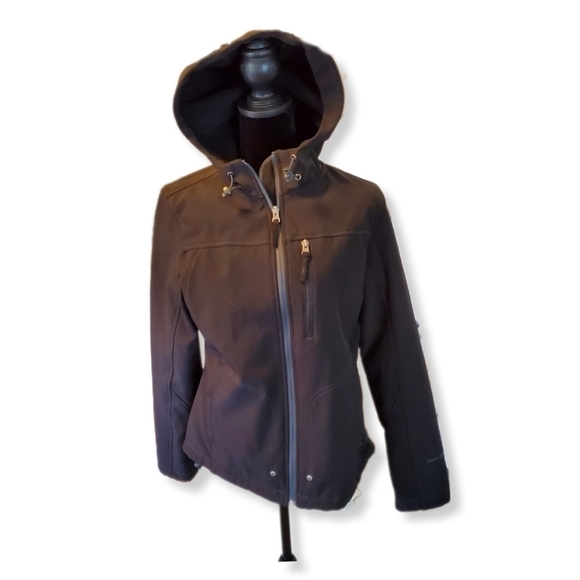Free Country Black Hooded Jacket Sz S - Picture 1 of 17